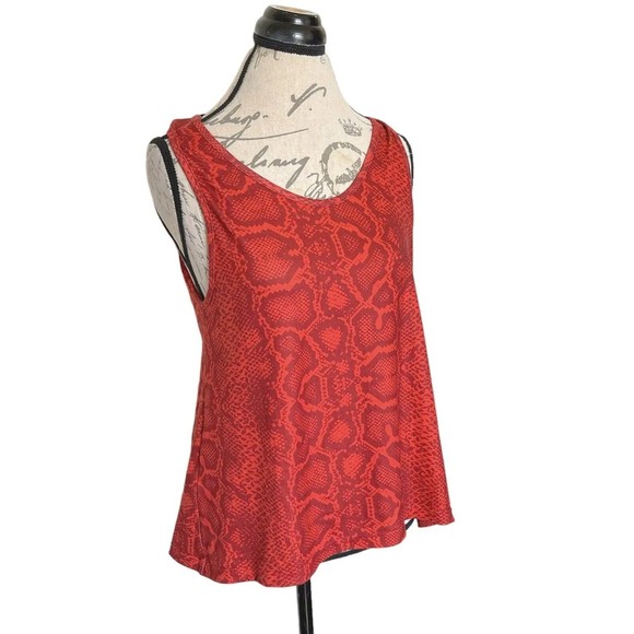 Lovers & Friends Womens Tank Top Back Mesh Snakeskin Print Sz Small Sleeveless - Picture 5 of 12